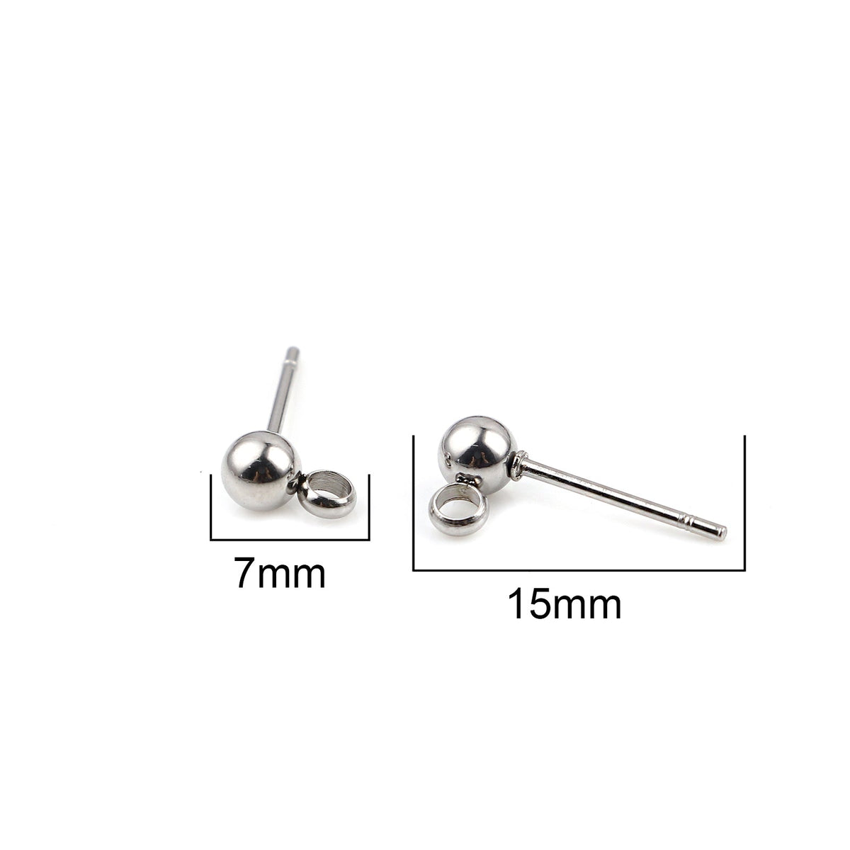 Stainless Steel Blank Earring Posts 4mm - 1 pairs