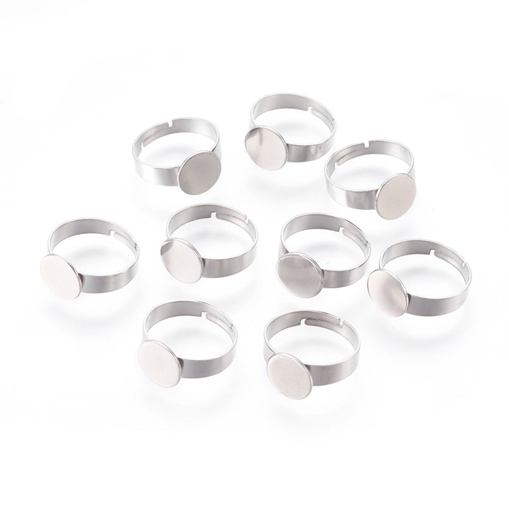 10 Adjustable Cabochon Ring Settings - 304 Stainless Steel Findings Julz Beads 