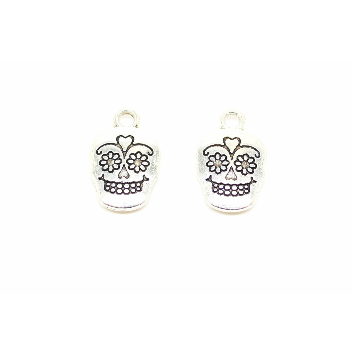 10 Day Of The Dead Skull Charms - 18mm x 12mm Julz Beads 