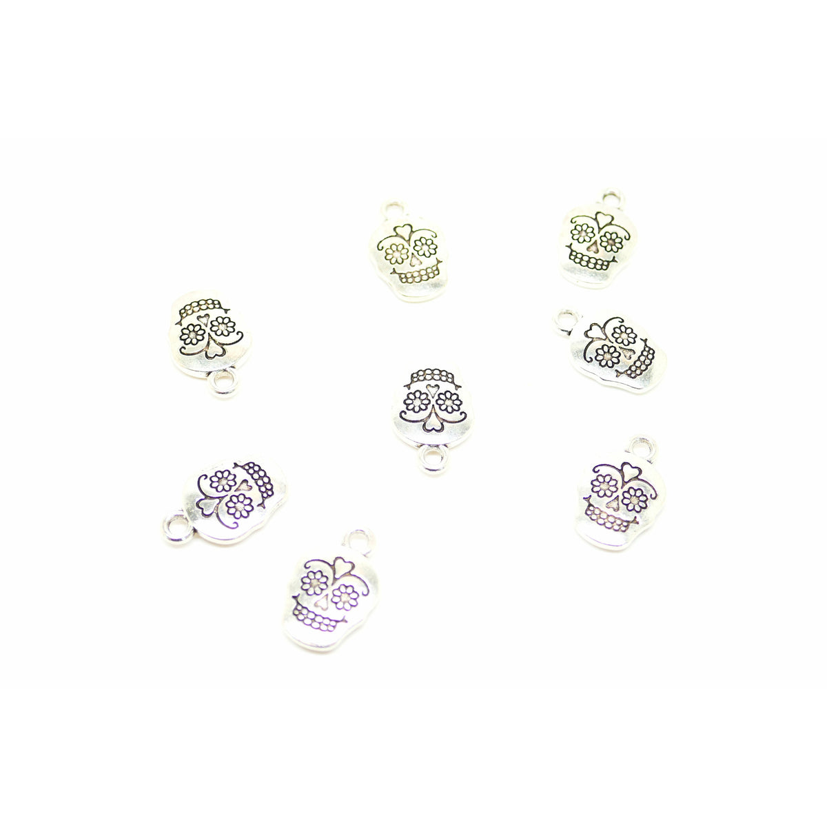 10 Day Of The Dead Skull Charms - 18mm x 12mm Julz Beads 