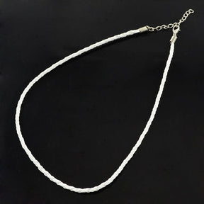 10 Faux Leather Braided Necklaces - 17" (43cm) - White Necklaces/Bracelets Julz Beads 