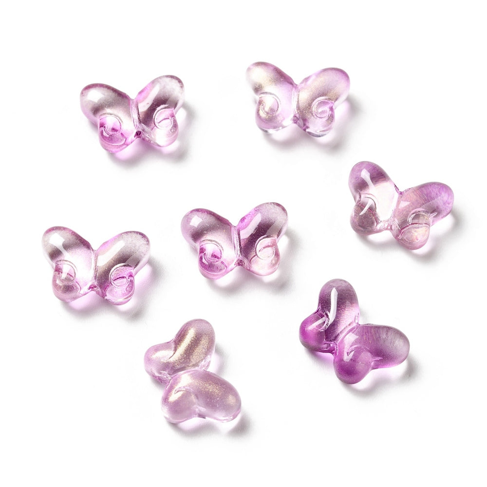 crystal glass butterfly beads, approx 8-15mm (GS1716) 