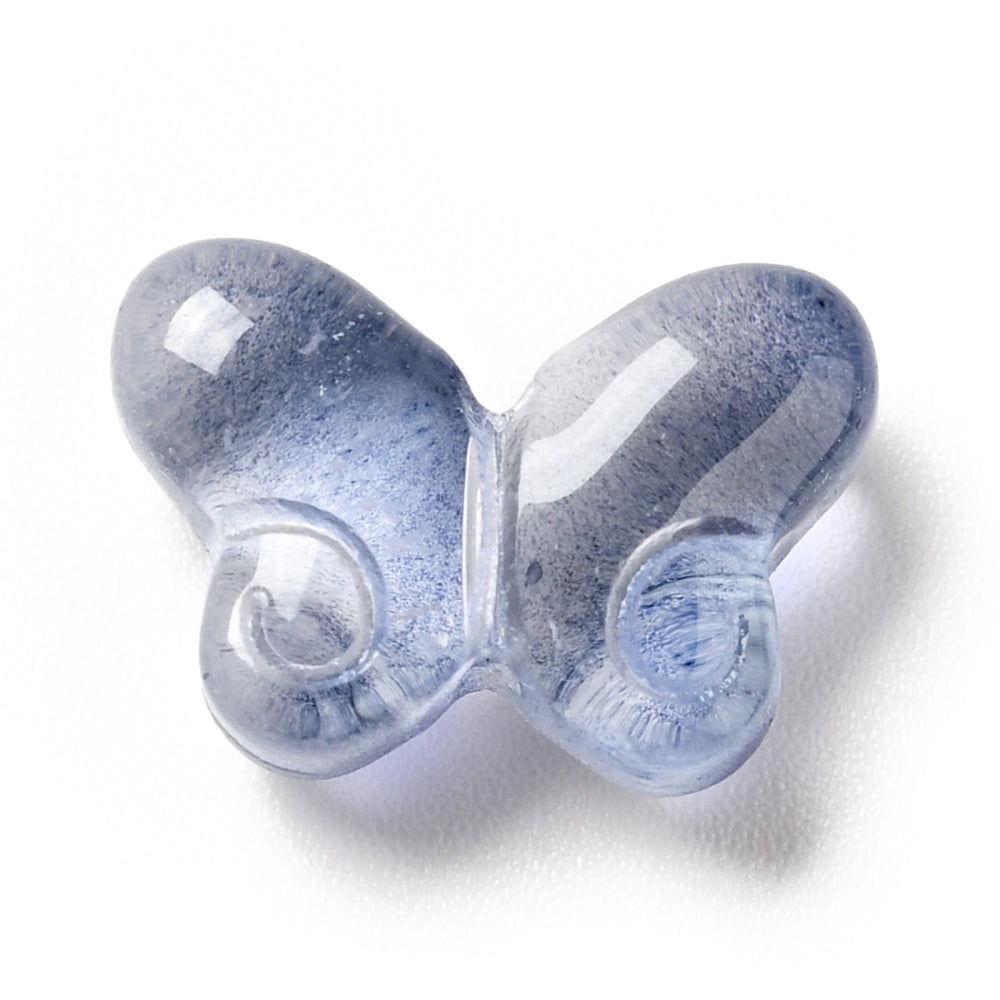 10 Glass Butterfly Beads - Navy Blue - 10mm x 14mm Julz Beads 