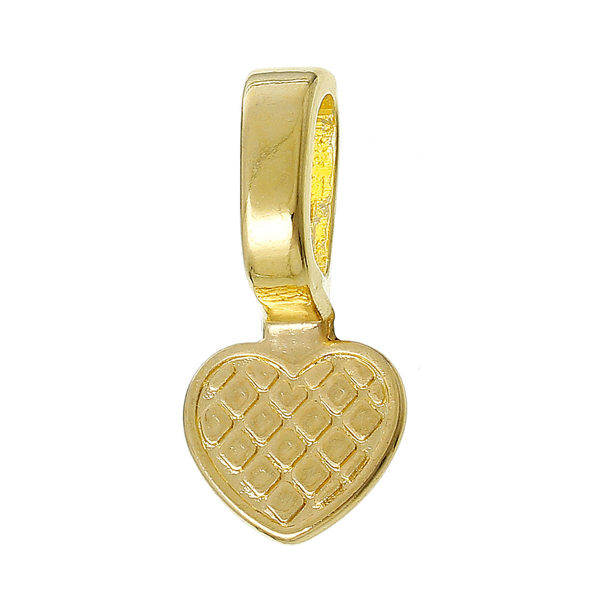 10 Heart Shape Glue On Bails - Gold Plated - 22mm x 10mm Julz Beads 
