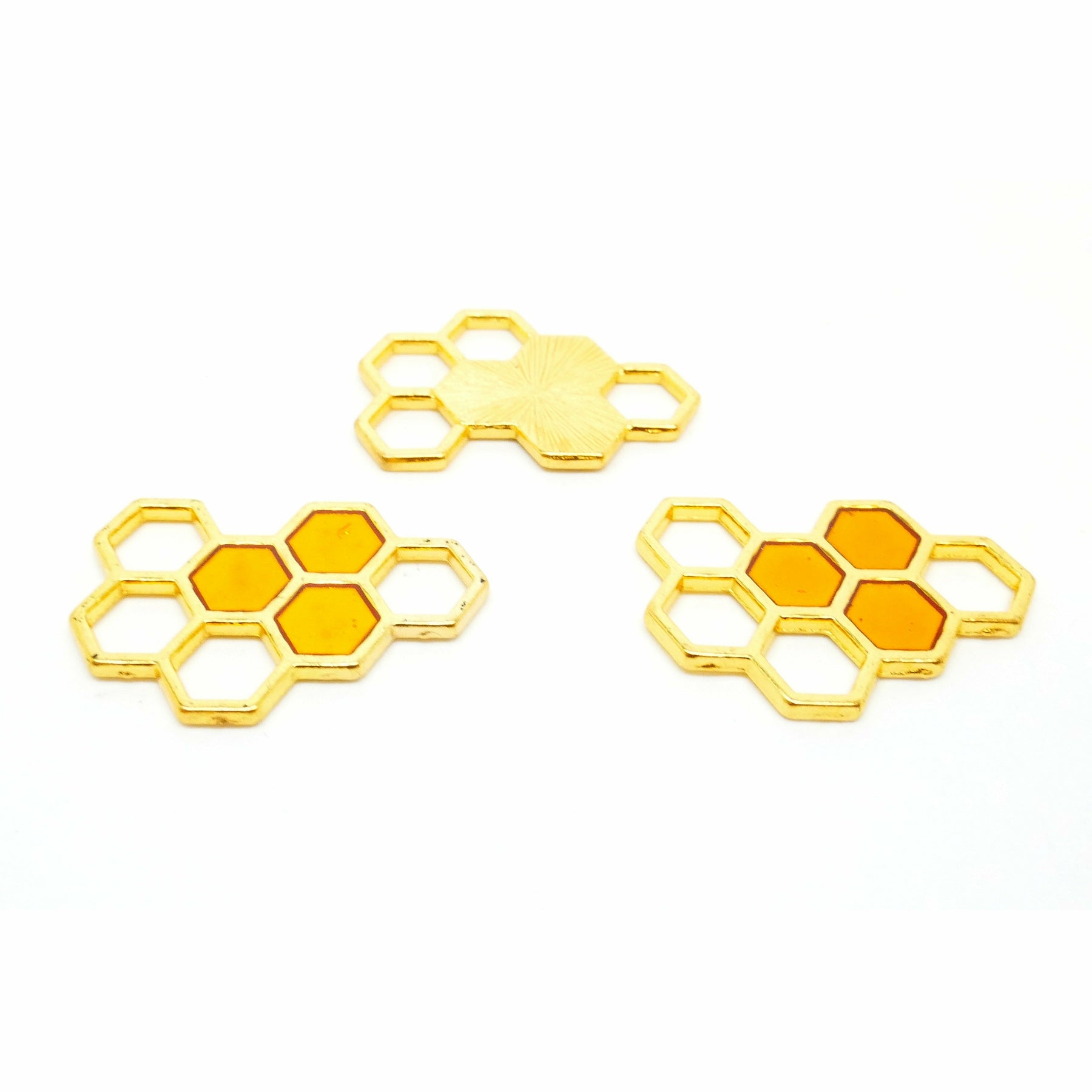 10 Bumble Bee Charms - Gold Tone with enamelling - 15mm, Julz Beads