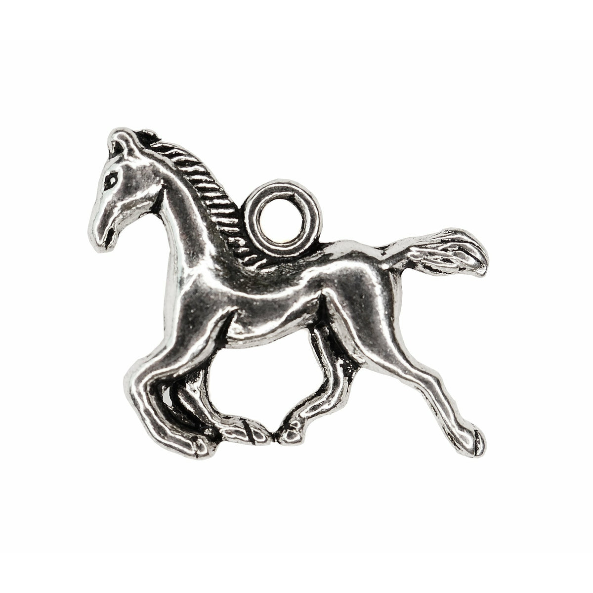 10 Horse Charms - Silver Tone - 15mm x 19mm Charms Julz Beads 