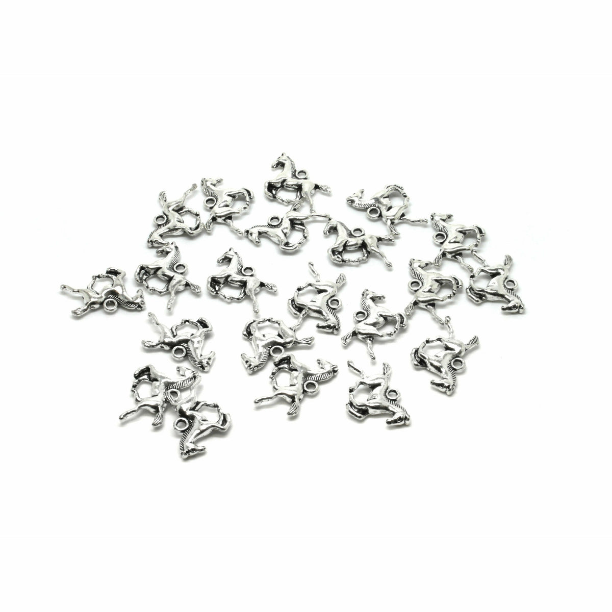 10 Horse Charms - Silver Tone - 15mm x 19mm Charms Julz Beads 