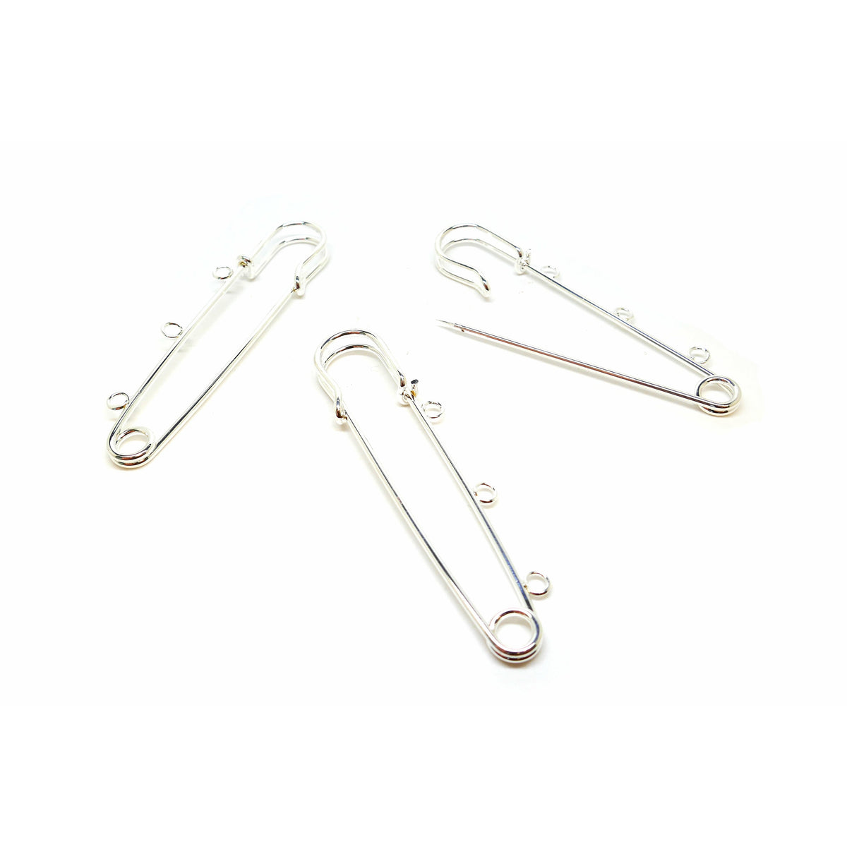 10 Large 3 Hole Brooch Pins - 70mm x 19.5mm Brooch Components Julz Beads 