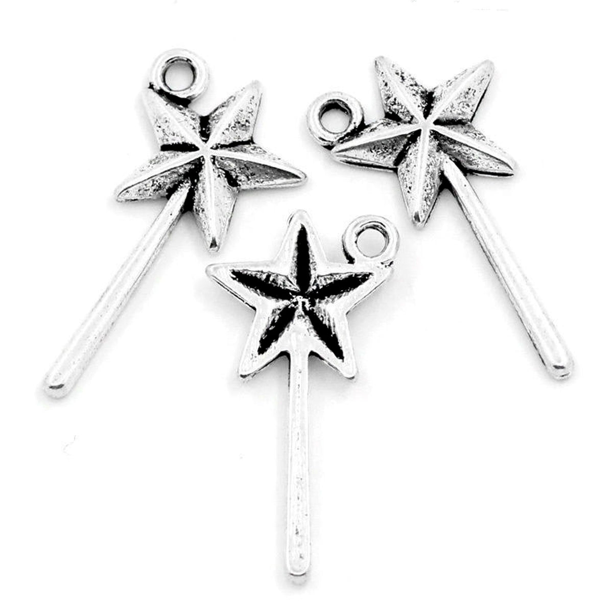 12pcs Silver Witchy Charm Set Wicca Charms Magic Charms Triple