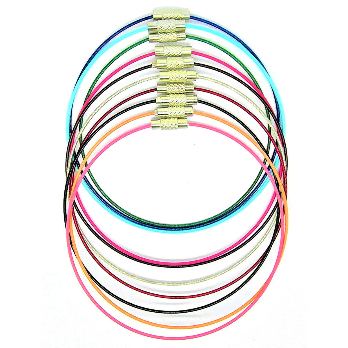 10 Memory Wire Bracelets - Mixed Colours - 22cm Necklaces/Bracelets Julz Beads 