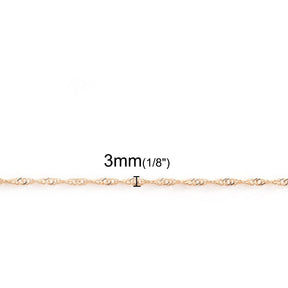 10 Metres Fine Braided Rope Chain - Gold Plated Chains Julz Beads 