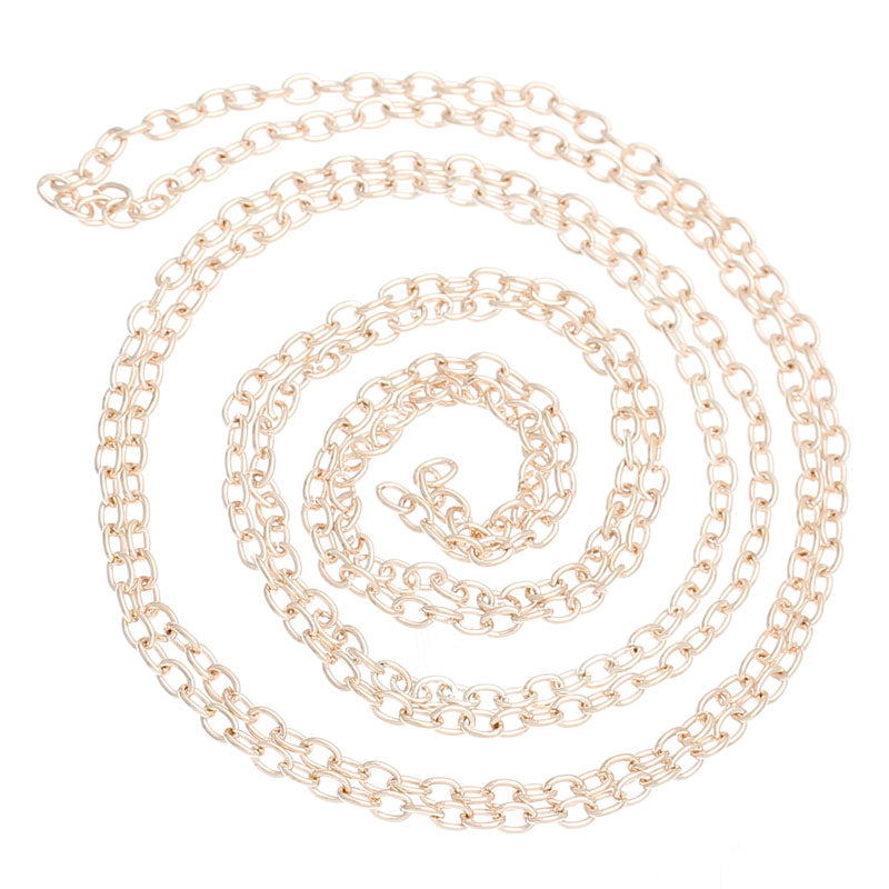 10 Metres Light Rose Gold Link Cable Chain - Link Size 3.5mm x 3mm Chains Julz Beads 