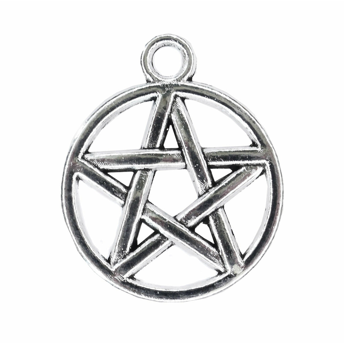 10 Pentagram Charms - Silver Tone - 20mm x 17mm Charms Julz Beads 
