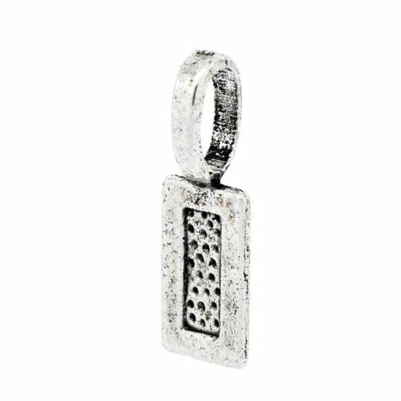 10 Rectangle Glue On Bails - Antique Silver Tone - 21mm x 7mm Connectors Julz Beads 