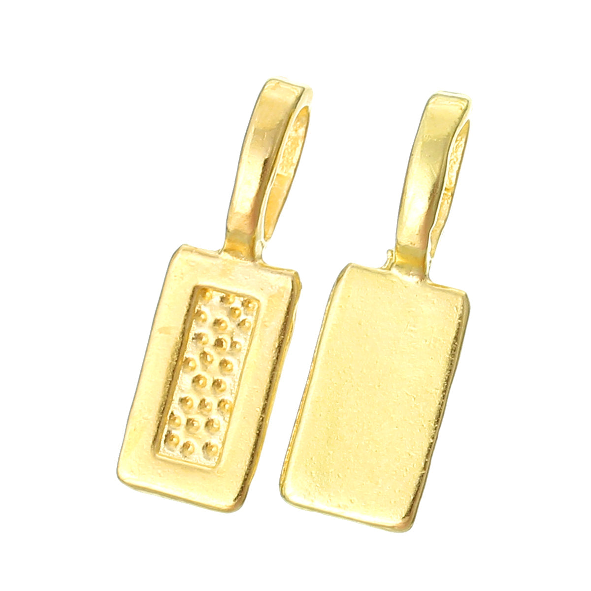 10 Rectangle Glue On Bails - Gold Plated - 21mm x 7mm Julz Beads 