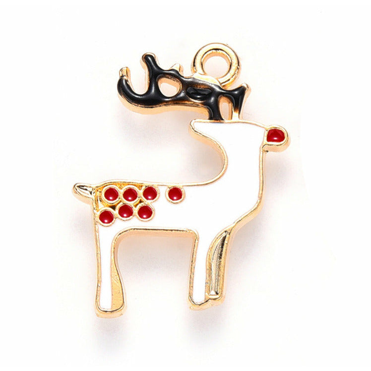 10 Reindeer Charms - Gold Tone & Enamel - 21mm x 18mm Charms Julz Beads 