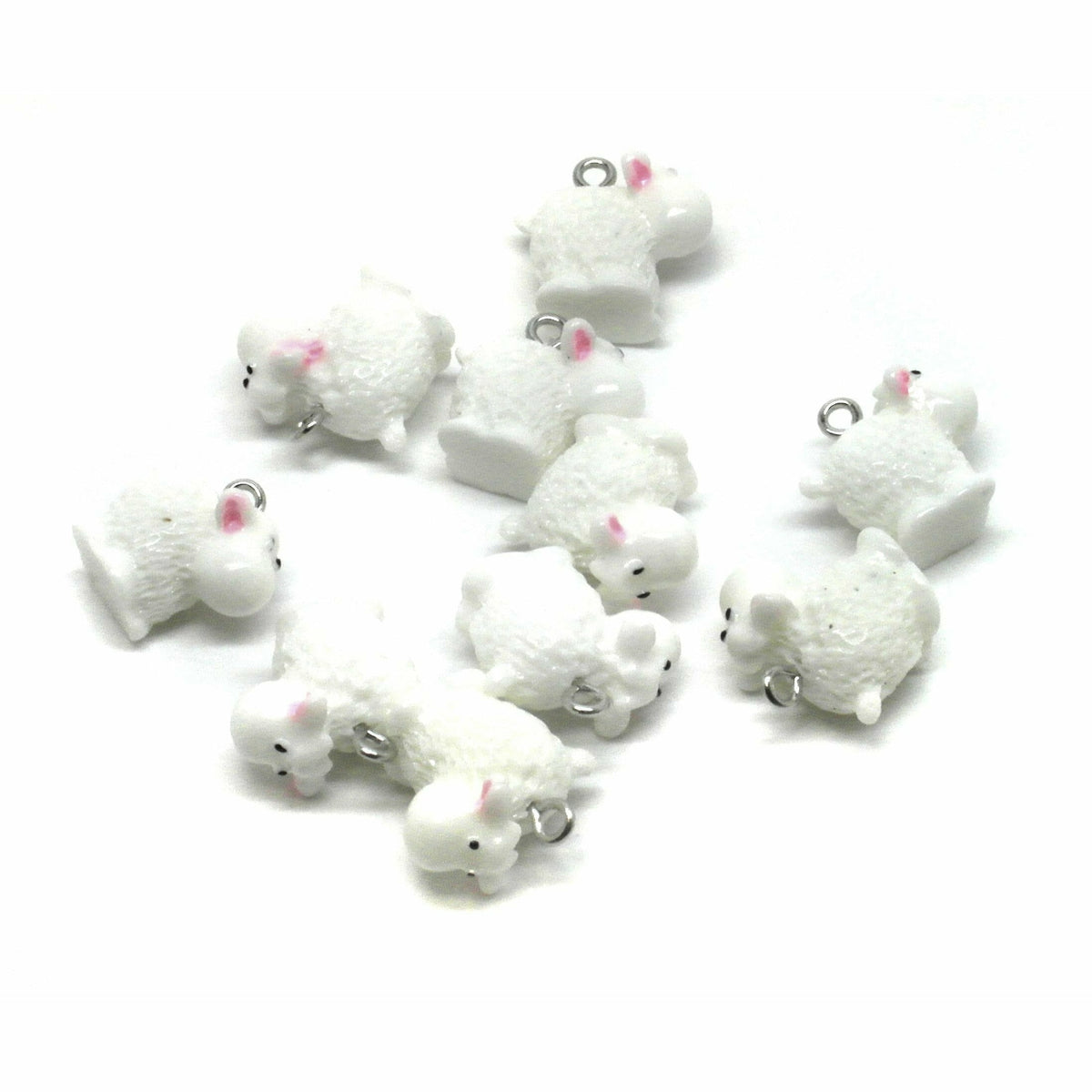 10 Resin Sheep Charms - 19mm x 18mm Charms Julz Beads 