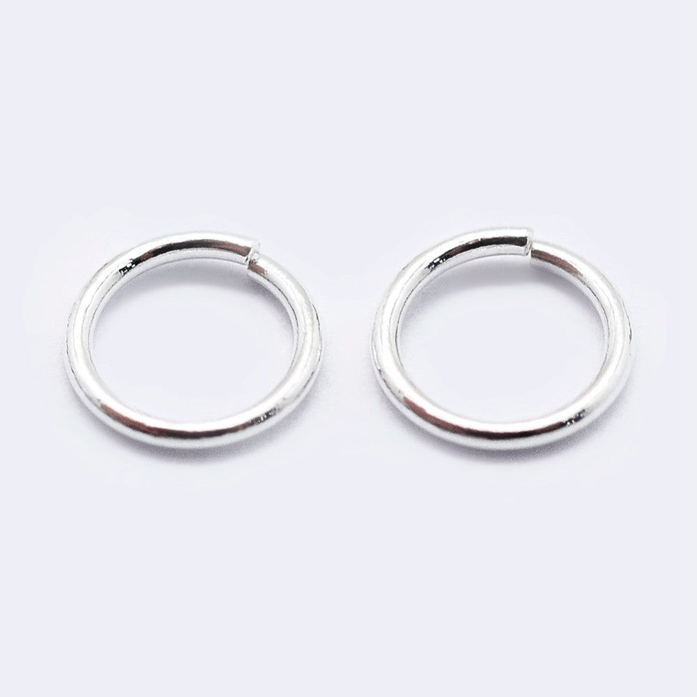 10 Sterling Silver Open Jump Rings - 6mm x 0.8mm Jump Rings Julz Beads 