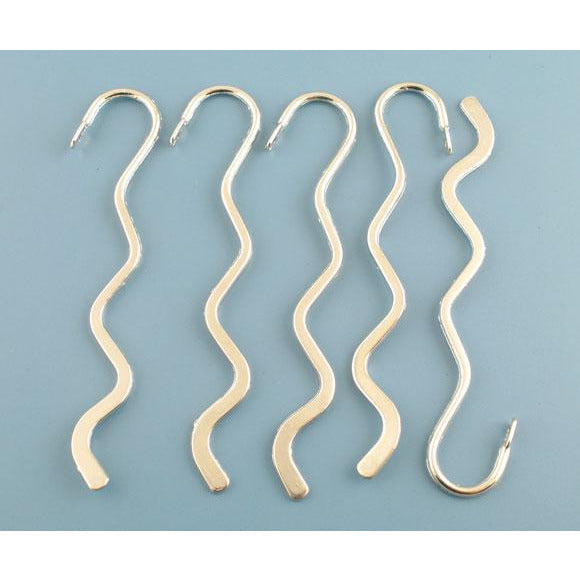 10 Wavy Bookmarks - Silver Tone - 84mm Long - 1.6mm Hole To Add Beads/Charms Bookmarks Julz Beads 