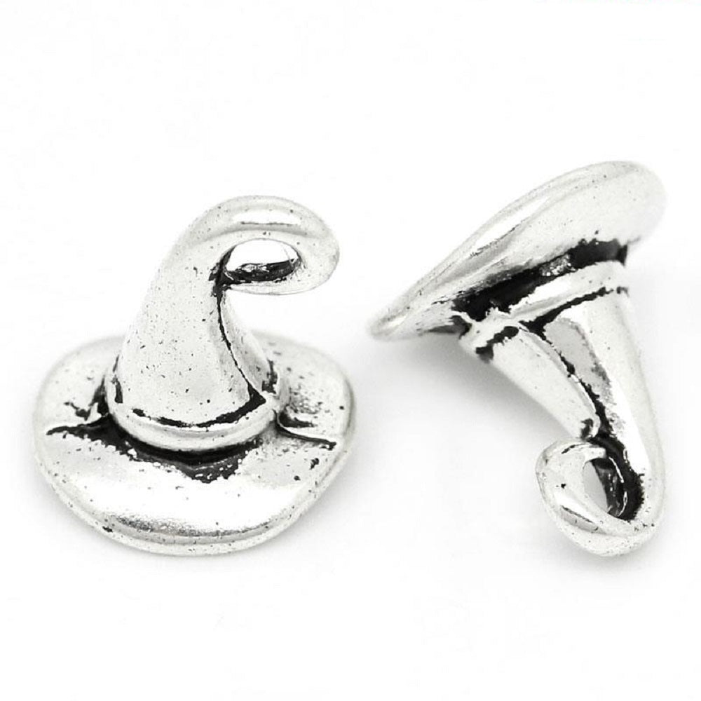 Faux pearl buttons in a silver-tone metal setting 11mm a set of 10