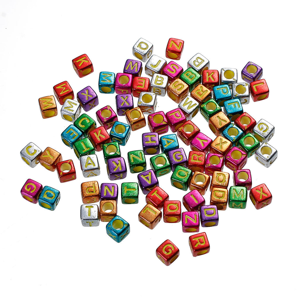 Beads 6MM X 6MM Alphabet Beads Square Beads Square Letter 