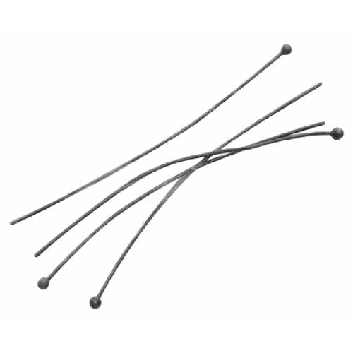 100 Brass Ball Head Pins - Platinum Colour - 50mm x 0.6mm Findings Julz Beads 