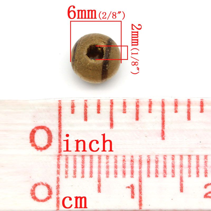 100 Burly Wood Natural Beads - 6mm Wood Julz Beads 