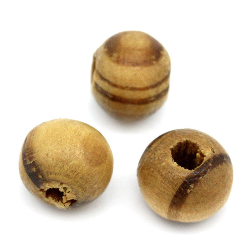 100 Burly Wood Natural Beads - 6mm Wood Julz Beads 