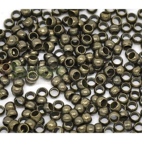 100 Crimp Beads - Antique Bronze Tone - 3mm Crimp Beads & Covers Julz Beads 