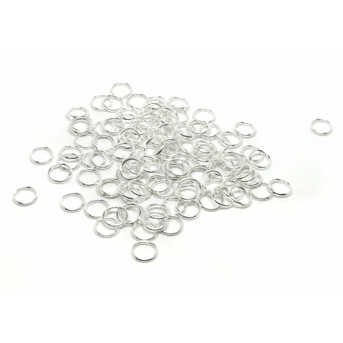 50 Silver Plated Metal Jump Rings - (4mm) - Melworks Online Beads