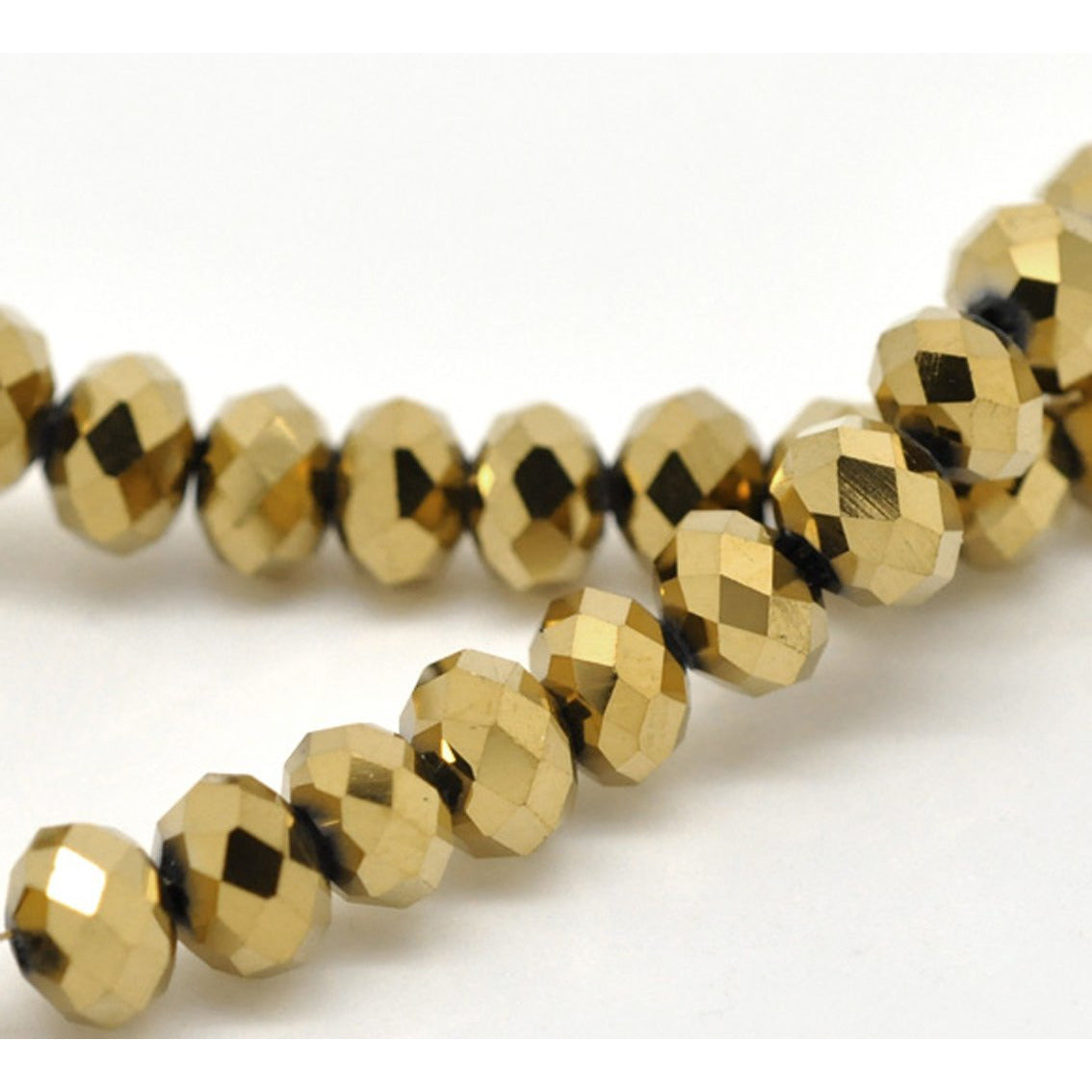 100 Faceted Crystal Glass Rondelle Beads Glass Julz Beads 