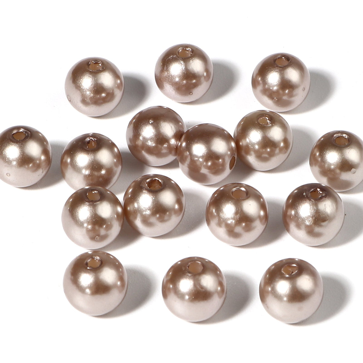 100 Light Brown Acrylic Round Pearls - 8mm Acrylic Julz Beads 