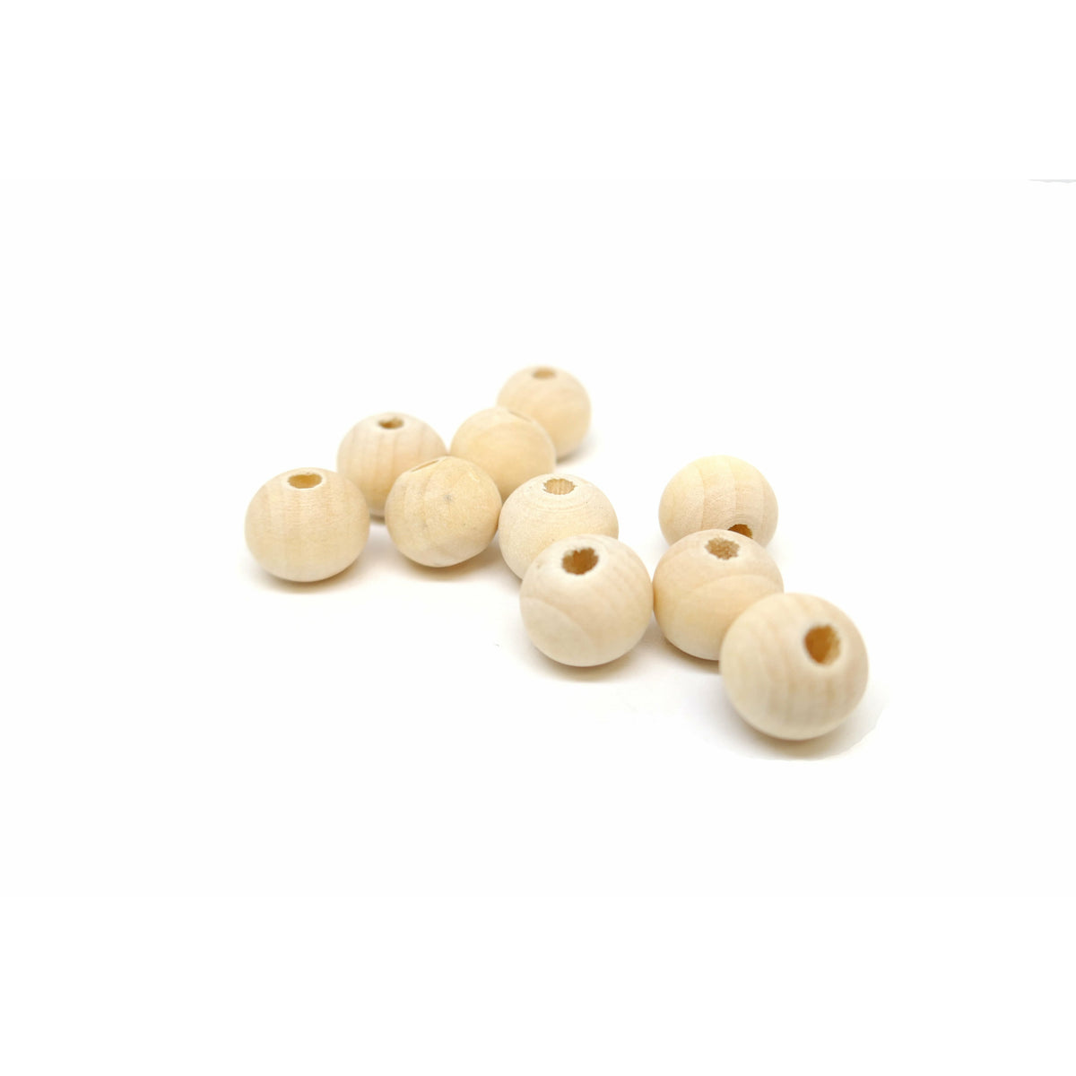 100 Natural Untreated Round Wooden Beads - 10mm Wood Julz Beads 