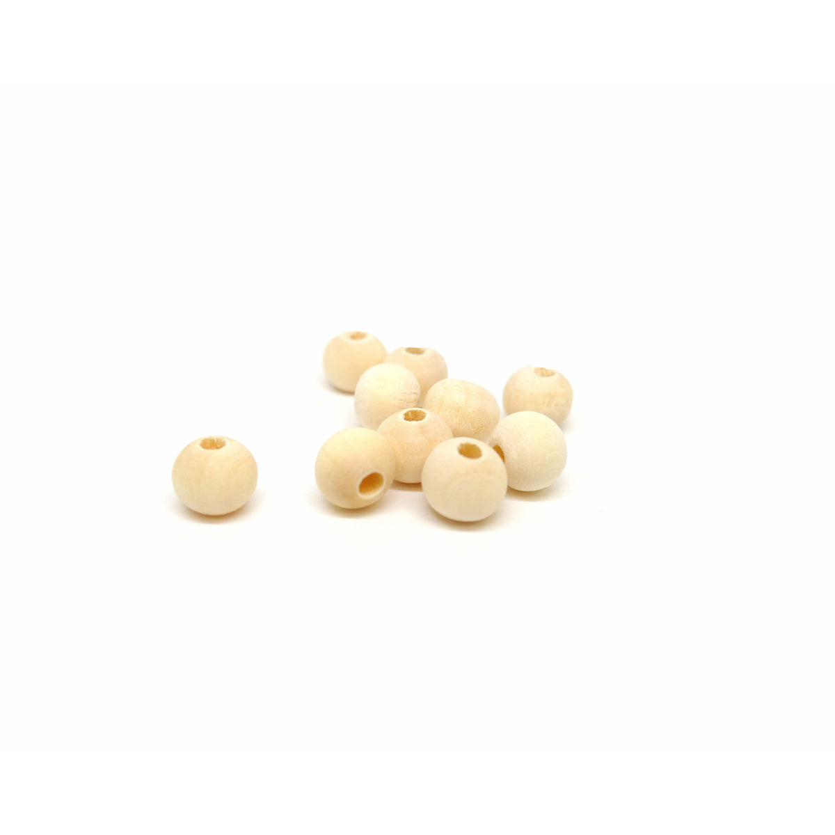 100 Natural Untreated Round Wooden Beads - 8mm Wood Julz Beads 