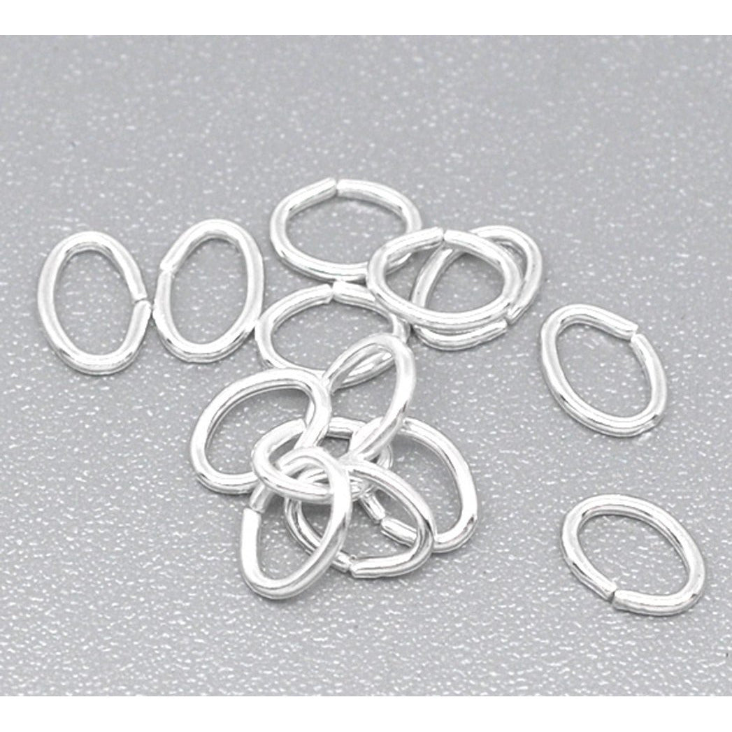 Silver Plated Open Jump Rings Oval 4x6mm 20 Gauge (50 pcs) — Beadaholique