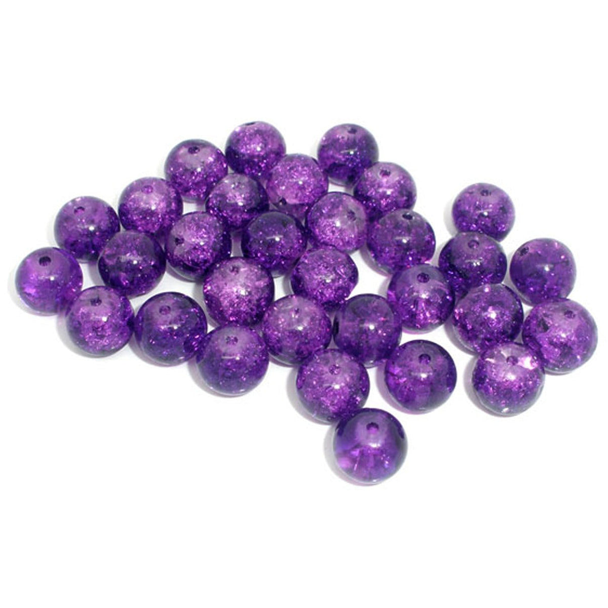 10x Crackle Glass Beads, 8mm Marbles Cracked Glass Beads, Purple Crackled  Glass Beads, Spacer Beads, Beading Supplies B134 
