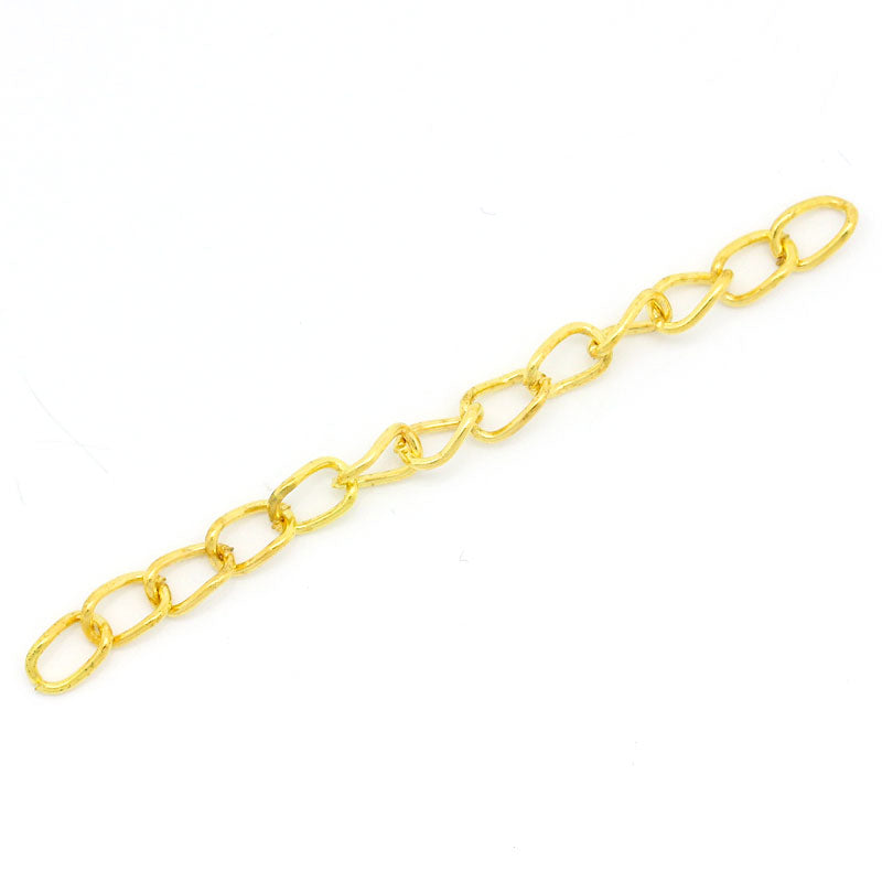 100 Short Extender Chains - Gold Plated - 50mm x 4mm Chains Julz Beads 