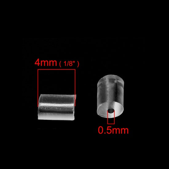 100 Silicone Earring Backs - Cylinder - 4mm x 3mm Findings Julz Beads 