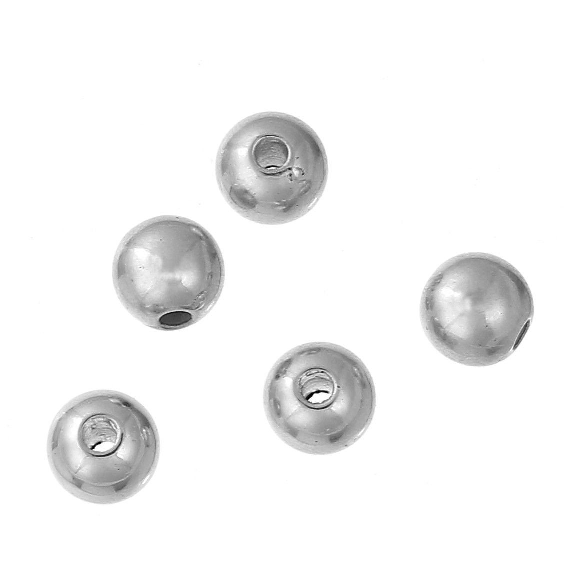 100 Silver Acrylic Spacer Beads - 8mm Acrylic Julz Beads 