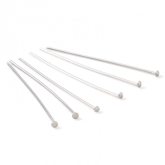 Jewelry Pins (U-Pins) Stainless Steel Silver Tone Pack of 100 | Esslinger