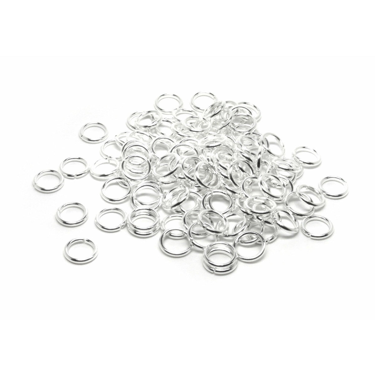 50 Silver Plated Metal Jump Rings - (4mm) - Melworks Online Beads