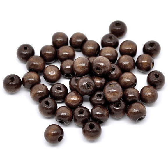 200 Multicolor Wood Beads in Natural Colors Brown, Dark Brown, Black and Creamy White Barrel Shaped Beads 12mm x 10mm with 5.5mm Large Hole, Size: 12