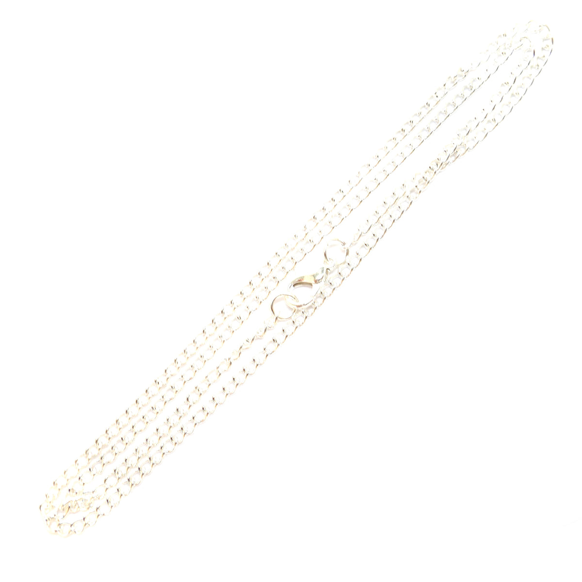 Blank Link Curb Chain Necklaces - Jewellery Making - 20" Silver Plated