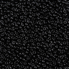 10g MIYUKI Round Seed Beads - Opaque Black (RR401) - 3mm 8/0 Glass Julz Beads 