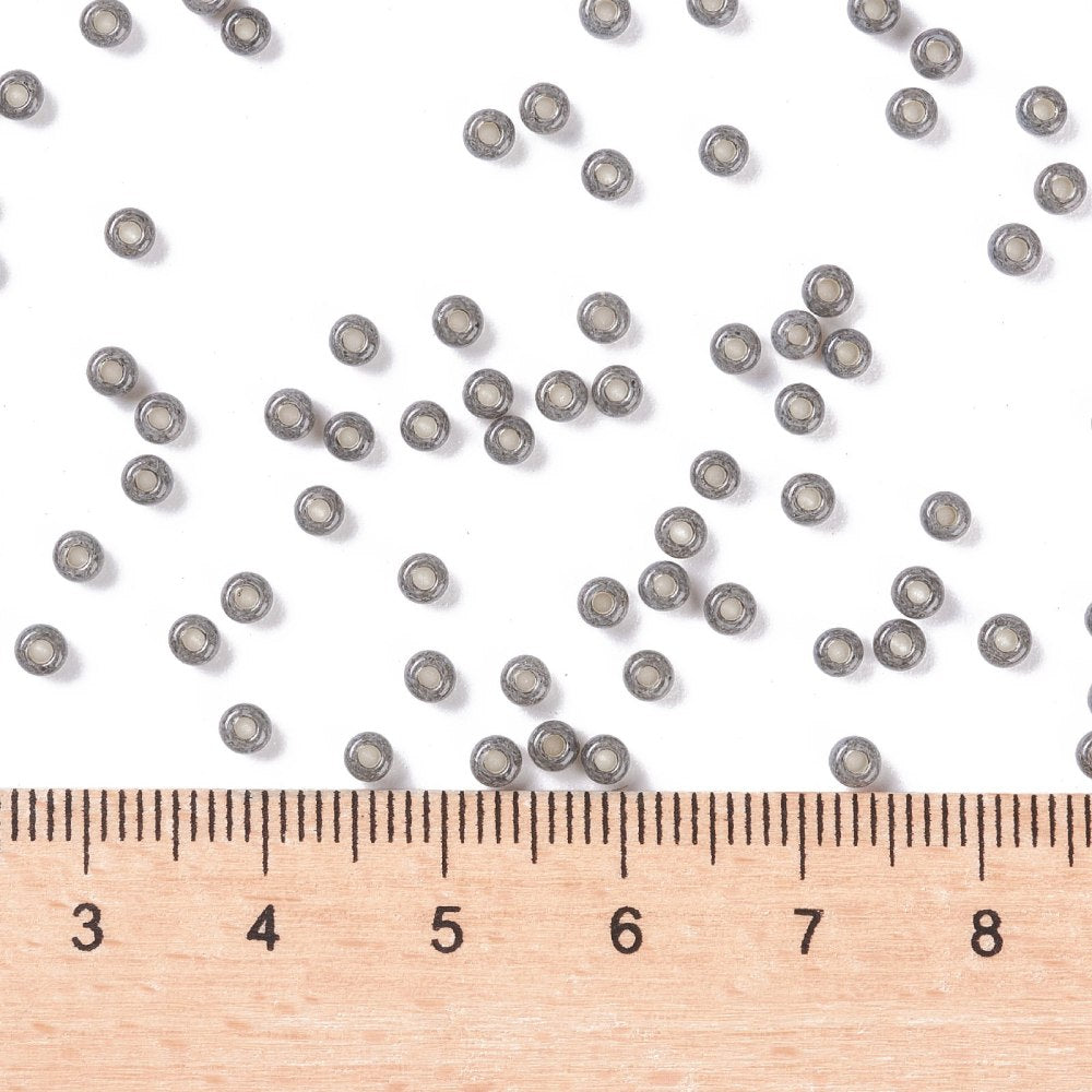 10g MIYUKI Round Seed Beads - Rustic Grey Silverlined (RR650) -3mm 8/0 Seed Julz Beads 