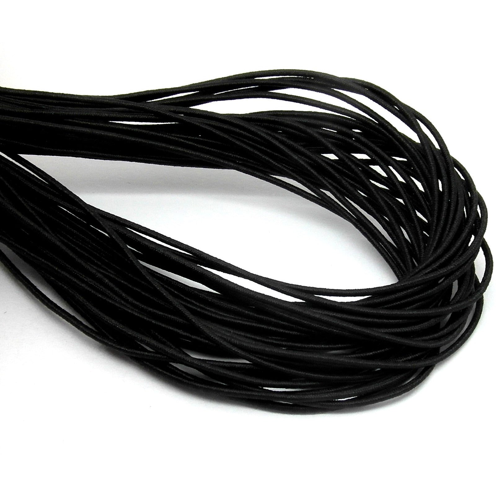 10m Black Elastic Cord - 1mm Thick Cords Julz Beads 