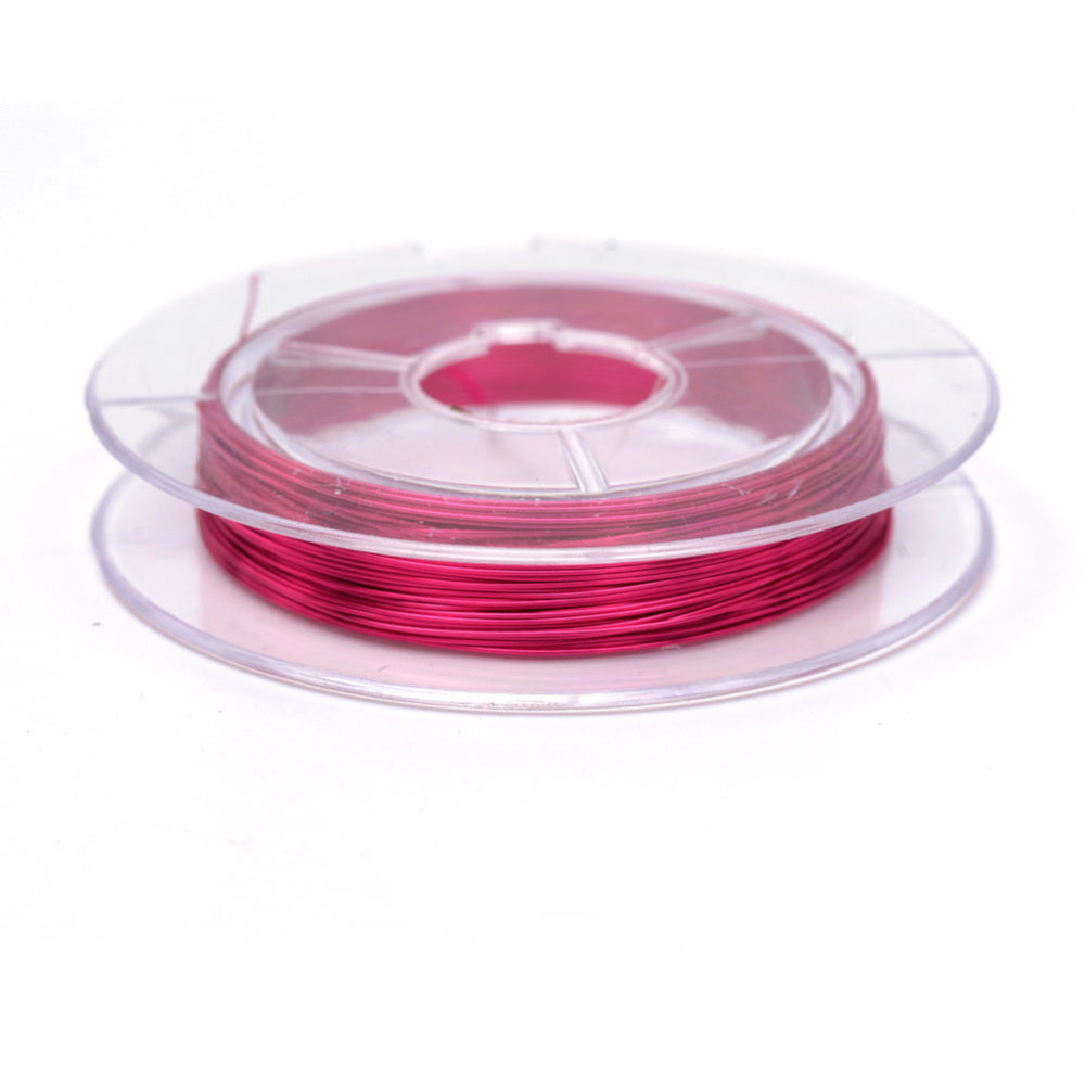 10M Copper Jewellery Wire - Hot Pink - 0.3mm Julz Beads 