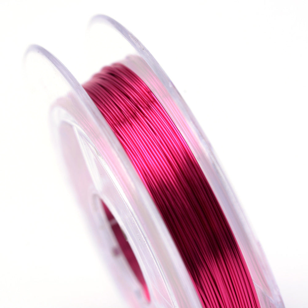 10M Copper Jewellery Wire - Hot Pink - 0.3mm Julz Beads 