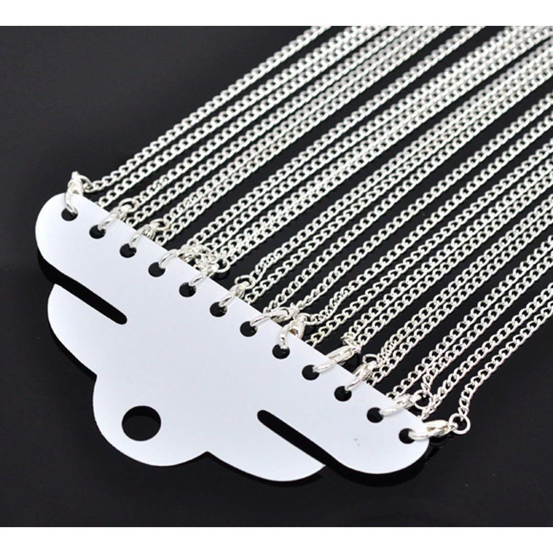 12 Blank Link Curb Chain Necklaces - Jewellery Making - 18" Silver Plated Necklaces/Bracelets Julz Beads 