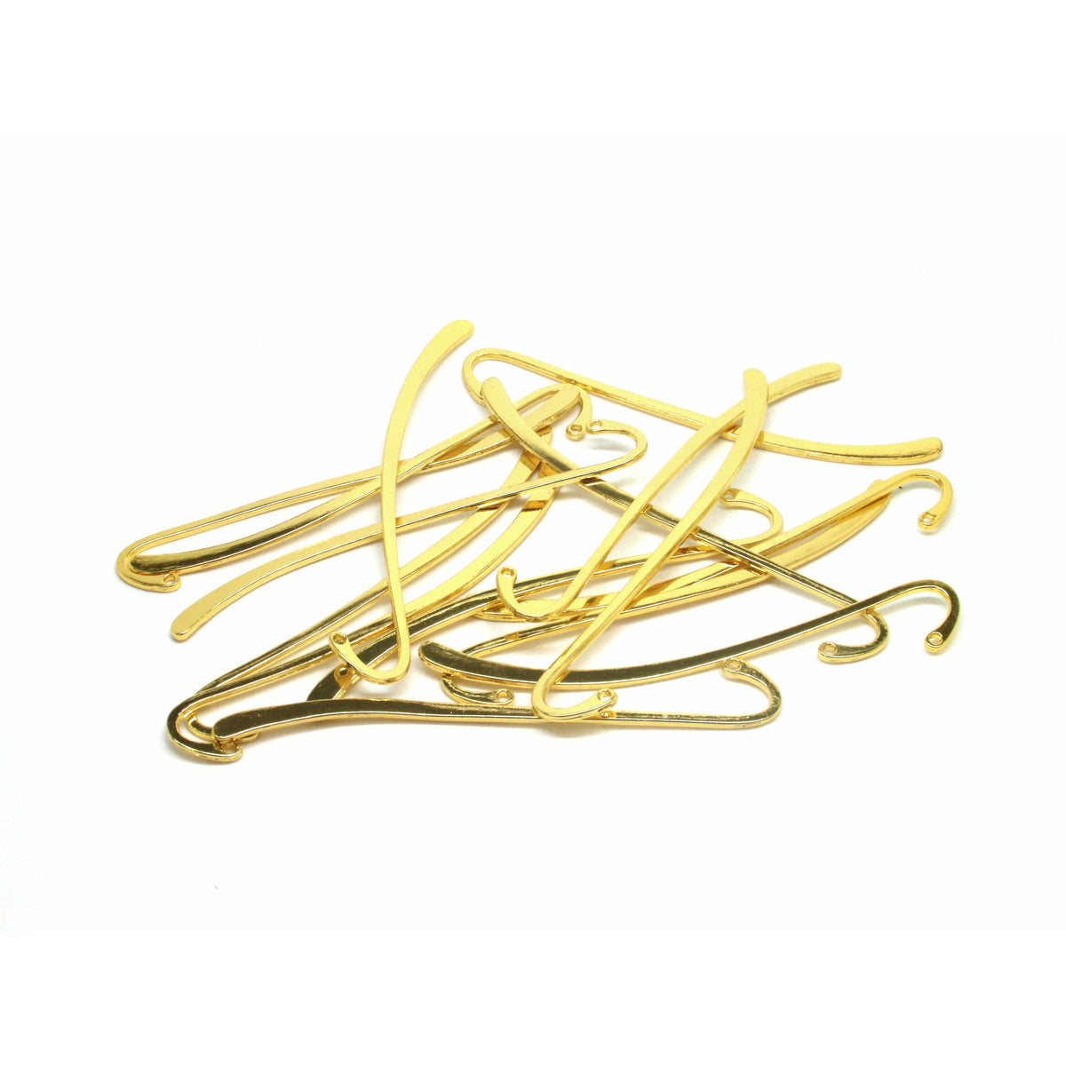15 Scroll Bookmarks - 87mm Long - Gold Plated Bookmarks Julz Beads 